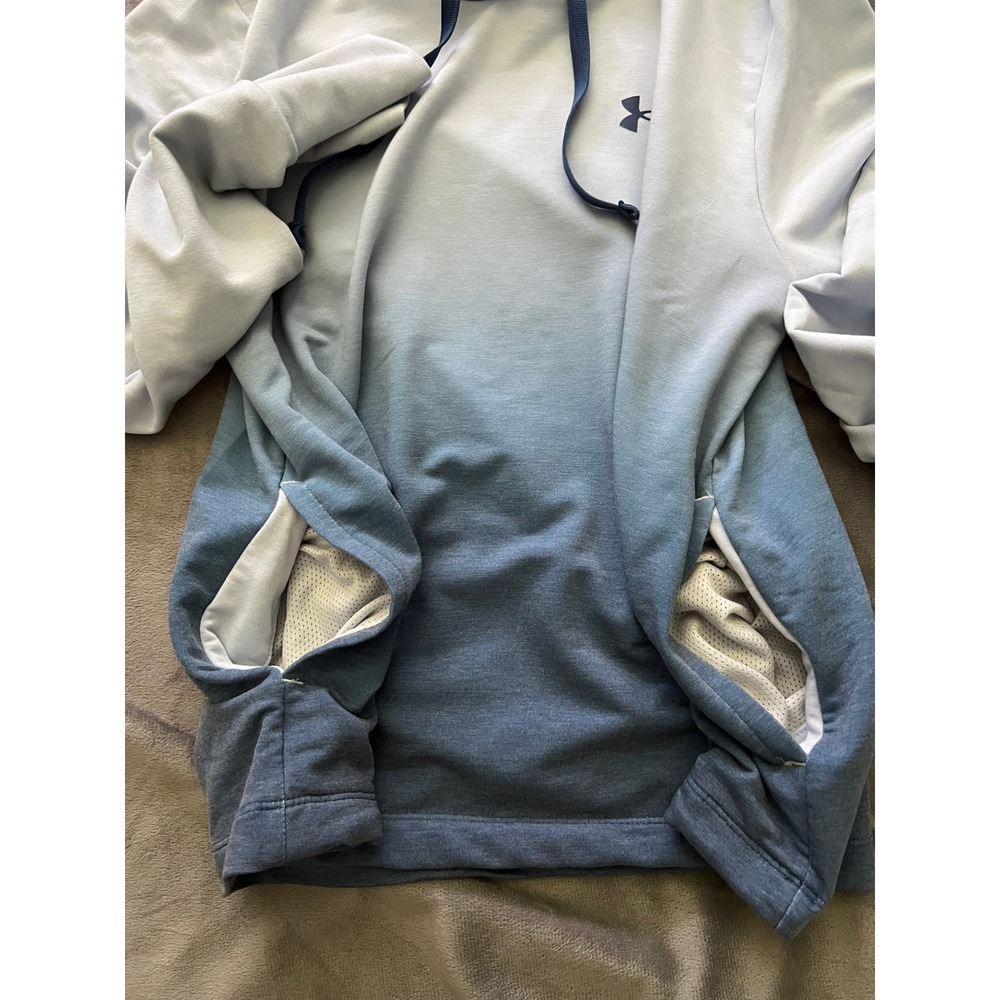 Under Armour Womens Ombre Blue Lightweight Hoodie Sweatshirt XS HeatGear Loose - Picture 4 of 9